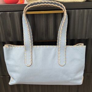 Randell Dodge RD2 Cross Stitch Light Blue Leather Shoulder Bag
